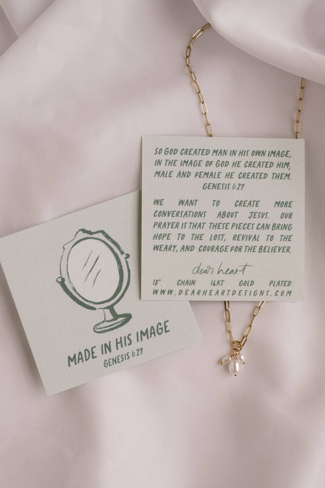 Genesis 1:27 Pearl Necklace
